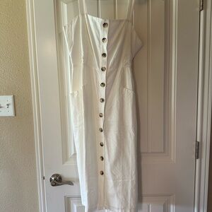 Forever 21 Cream Buttoned Midi Sundress
